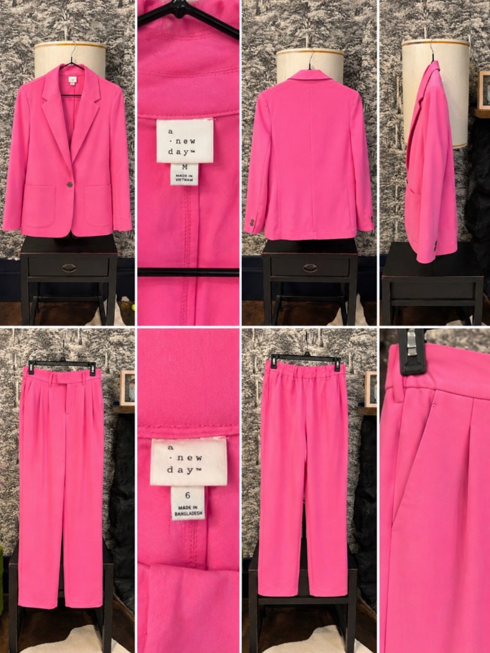 💖 Bright Pink Blazer + Trouser Set | A New Day | Size M / 6 - Picture 2 of 3